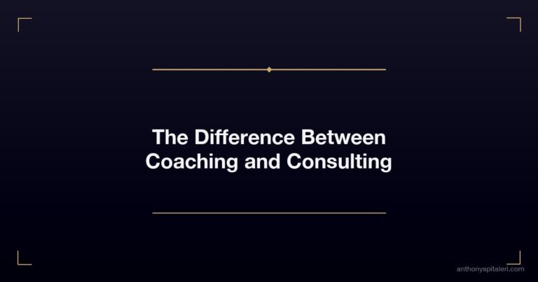 The Difference Between Coaching And Consulting