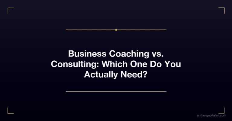 Business Coaching vs. Consulting: Which One Do You Actually Need?