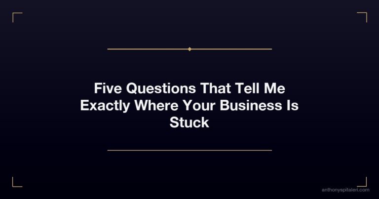 Five Questions That Tell Me Exactly Where Your Business Is Stuck