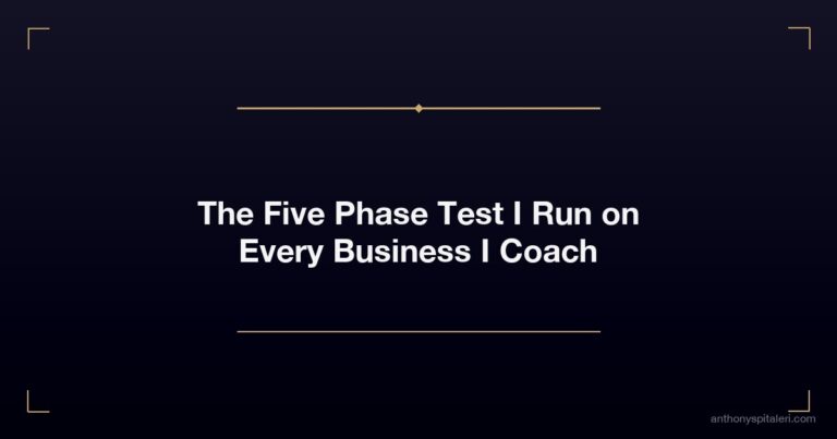The Five Phase Test I Run on Every Business I Coach
